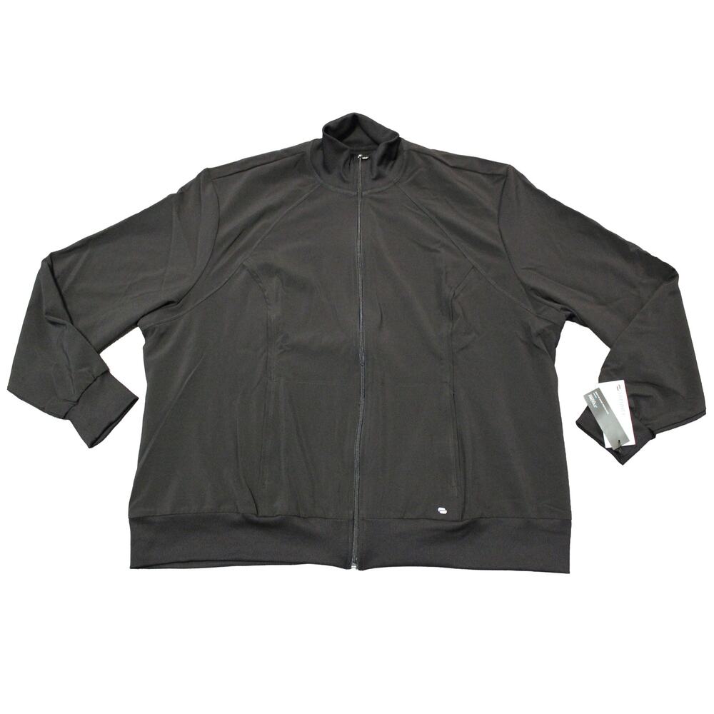 Cherokee Infinity Zip Front Warm-Up Scrub Jacket BAPS Black Women's 4XL